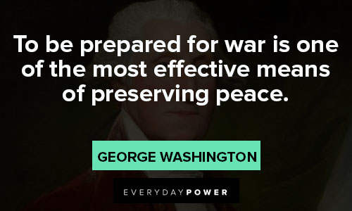 George Washington quotes to be prepared for war is one of the most effective means of preserving peace