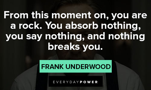 House of Cards quotes about from this moment on, you are a rock