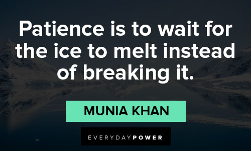 ice quotes about patience is to wait for the ice to melt instead of breaking it