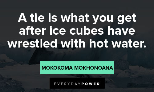 ice quotes bout a tie is what you get after ice cubes have wrestled with hot water