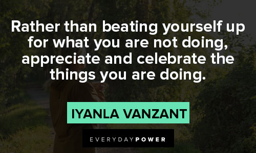 Iyanla Vanzant quotes about appreciate and celebrate the things you are doing