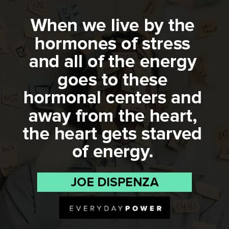 Joe Dispenza quotes about the hormones of stress 
