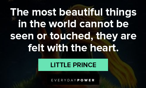 little prince quotes about most beautiful things in the world cannot be seen or touched