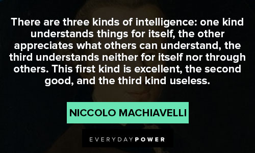 Machiavelli quotes about kinds of intelligence