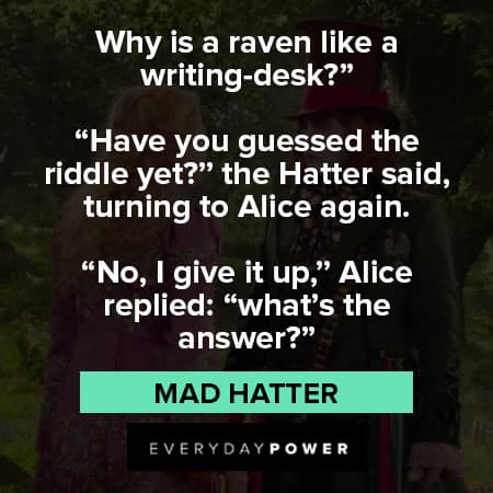 Mad Hatter quotes about writing desk