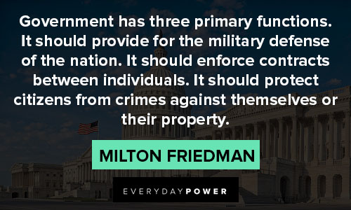 Milton Friedman quotes about government has three primary functions