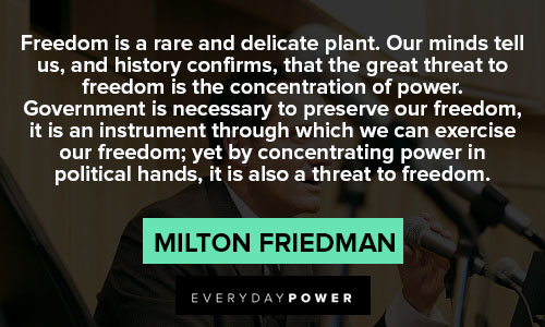 Milton Friedman quotes that the great threat to freedom is the concentration of power