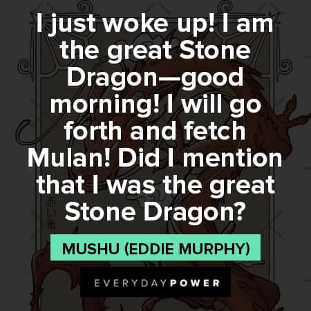 Mulan quotes about the great stone dragon