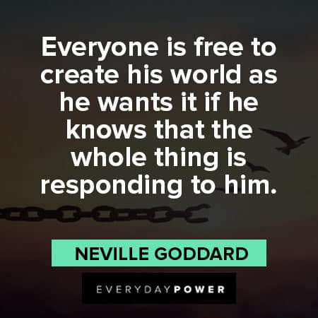 Neville Goddard quotes about everyone is free to create his world