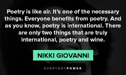 nikki giovanni quotes about poetry and wine