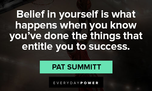 Pat Summitt quotes about belief in yourself