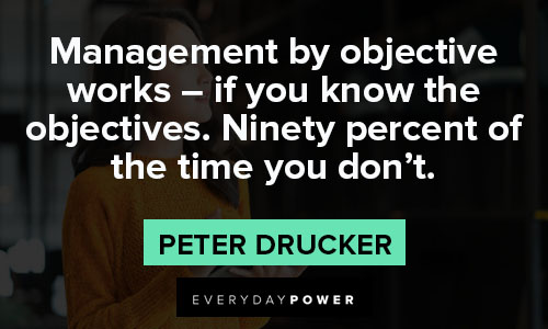 Peter Drucker Quotes about management by objective works