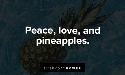 Pineapple Quotes about peace, love and pineapples