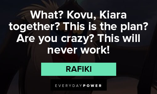 Rafiki quotes being crazy