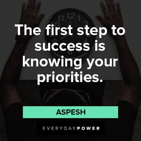 setting priority quotes about the first step to success is knowing your priorities