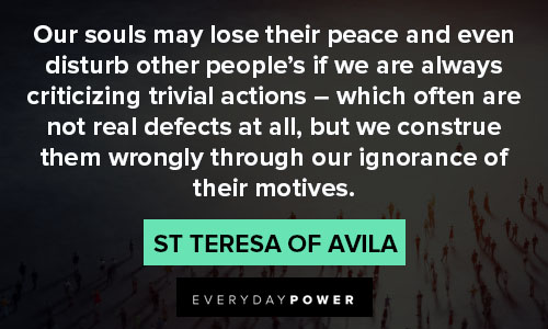 St Teresa of Avila quotes about peace and evil