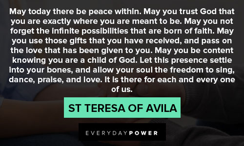 St Teresa of Avila quotes about peace