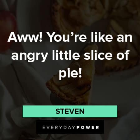 Steven Universe quotes about you're like an angry little slice of pie!