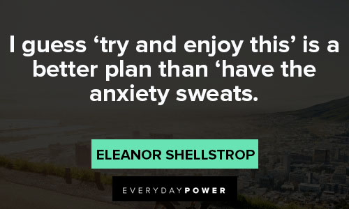 The Good Place quotes about I guess ‘try and enjoy this’ is a better plan than ‘have the anxiety sweats
