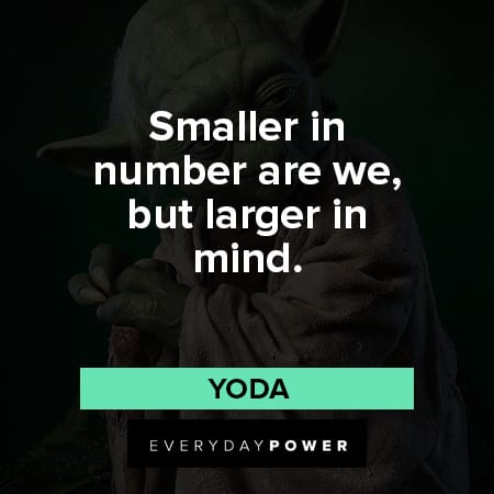 yoda quotes about smaller in number are we, but larger in mind