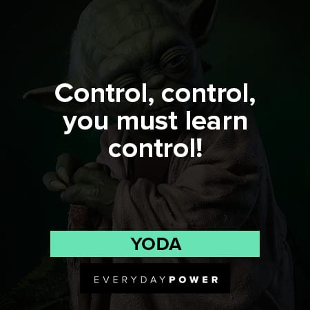 yoda quotes to control, control, you must learn control