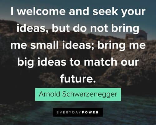 Arnold Schwarzenegger Quotes about bring me big ideas to match our future
