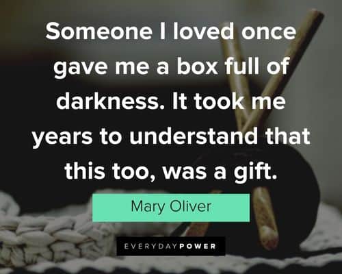 Mary Oliver quotes about someone I loved once gave me a box full of darkness