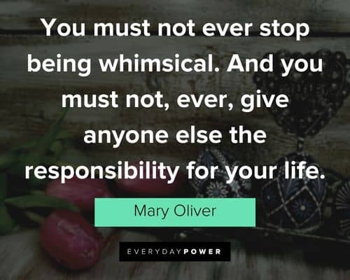 Mary Oliver quotes about you must not ever stop being whimsical