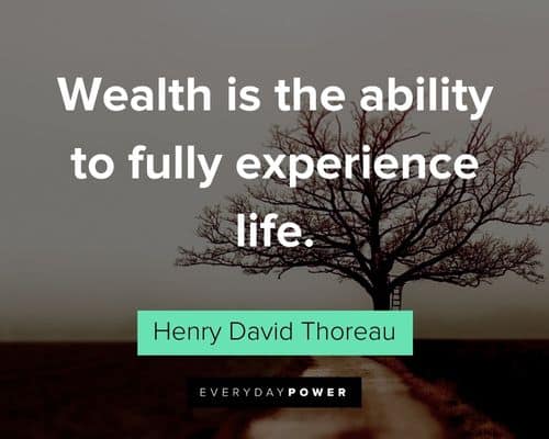 Henry David Thoreau Quotes about wealth is the ability to fully experience life