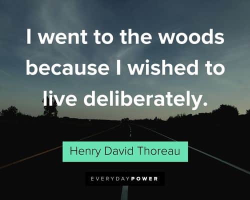 Henry David Thoreau Quotes about I went to the woods because I wished to live deliberately