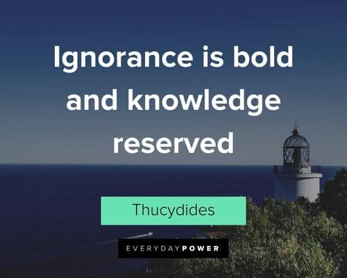 bold quotes about ignorance is bold and knowledge reserved