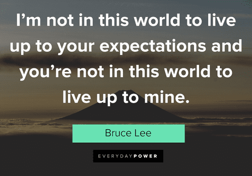 bruce lee quotes about I'm not in this world to live up to your expectations