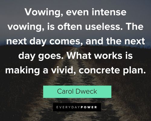 Carol Dweck Quotes about vowing, even intense vowing, is often useless