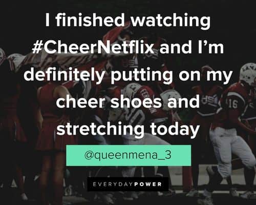 Cheer quotes about I’m definitely putting on my cheer shoes and stretching today