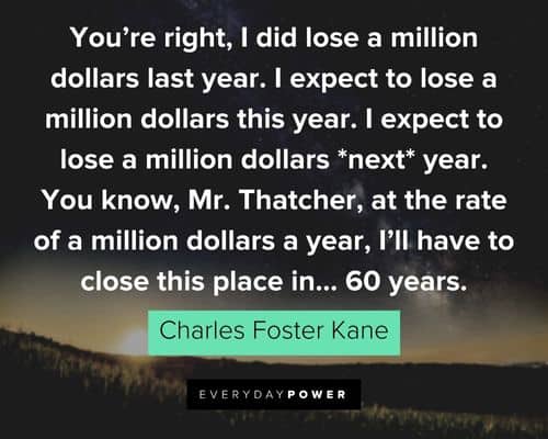 Citizen Kane quotes about I expect to lose a million dollars this year