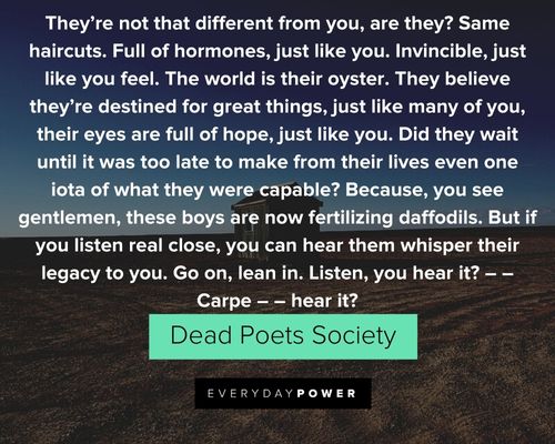 Dead Poets Society quotes about living