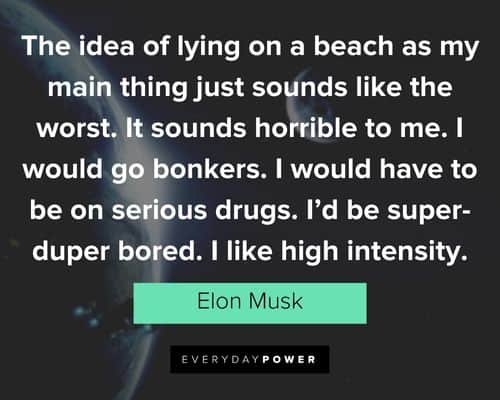 elon musk quotes about the idea of lying on a beach