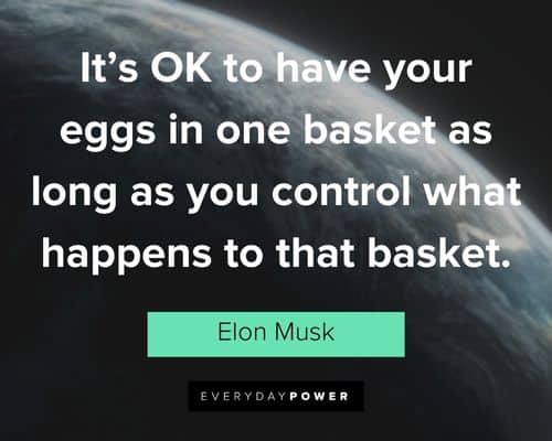 elon musk quotes about it’s OK to have your eggs in one basket as long as you control