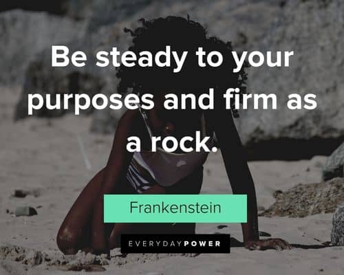 Frankenstein quotes about e steady to your purposes and firm as a rock