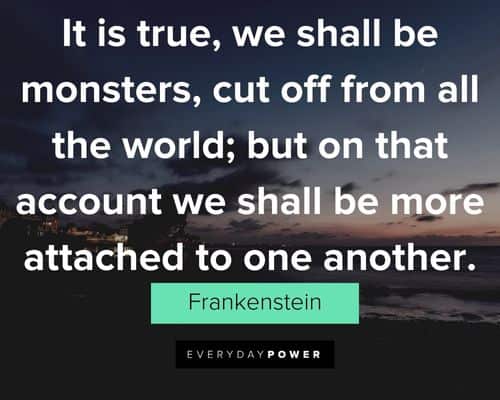 Frankenstein quotes about on that account we shall be more attached to one another