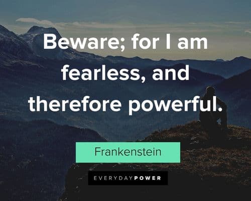 Frankenstein quotes about beware; for I am fearless, and therefore powerful