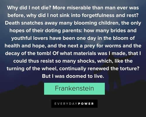 Frankenstein quotes about more miserable than man ever was before