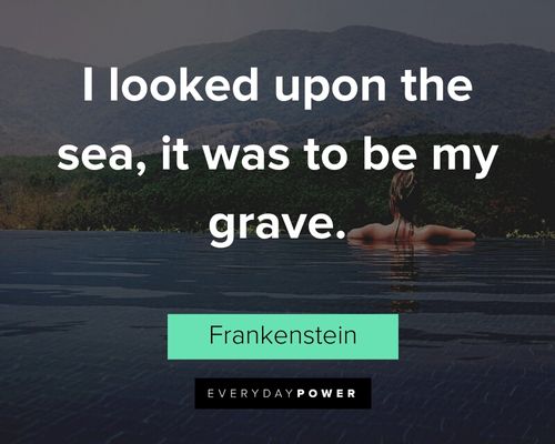Frankenstein quotes about I looked upon the sea, it was to be my grave