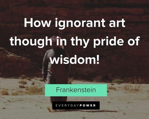 Frankenstein quotes about how ignorant art though in thy pride of wisdom