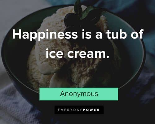 Ice Cream quotes about happiness is a tub of ice cream