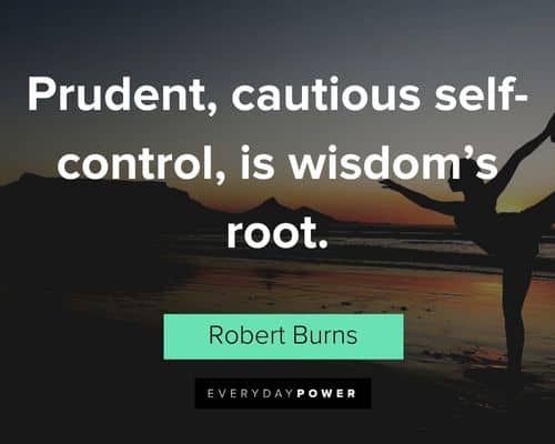 quotes about control about Prudent, cautious self-control, is wisdom's root