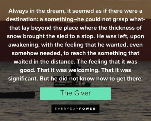 The Giver quotes on always in the dream