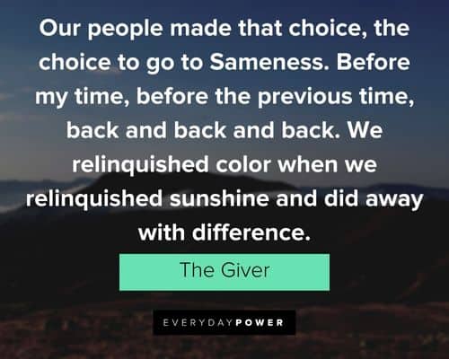 The Giver quotes on life in the book