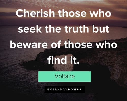 Voltaire Quotes about cherish those who seek the truth but beware of those who find it