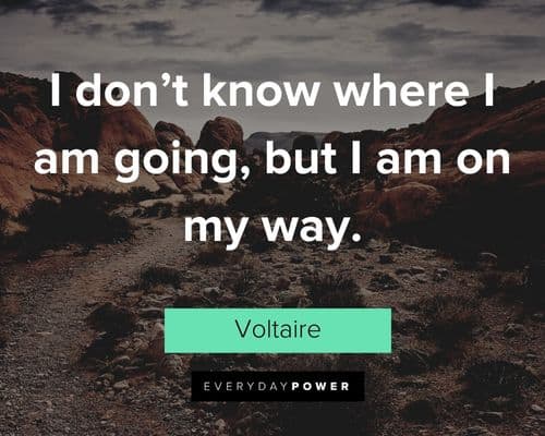 Voltaire Quotes about I don’t know where I am going, but I am on my way